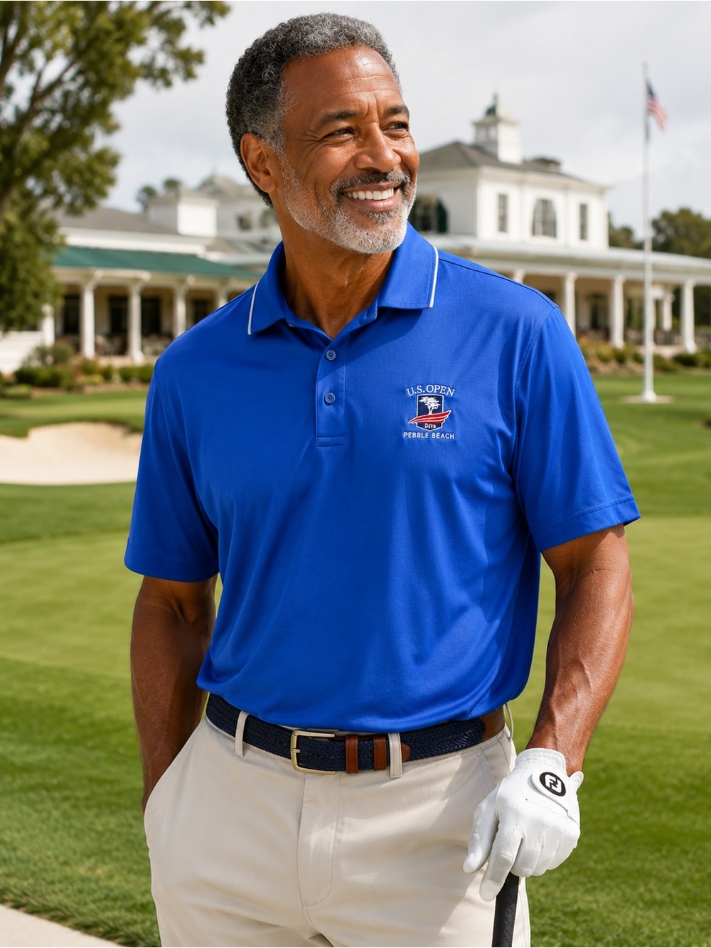 Bobby Jones Performance U.S. Open 2019 Pebble Beach Golf Polo Blue Large